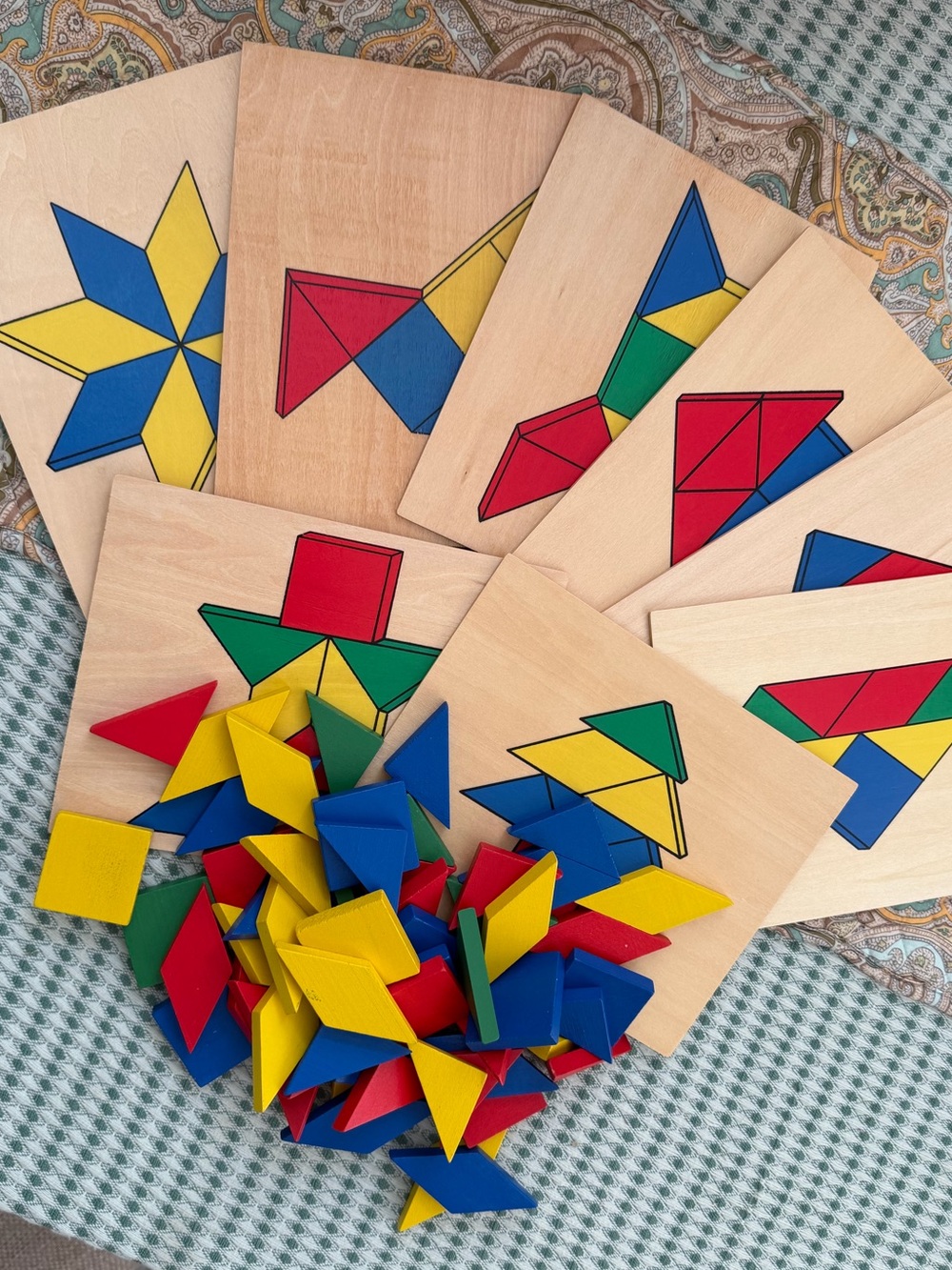 Pattern Puzzle Set - Multicolor Shape Tiles for Kids